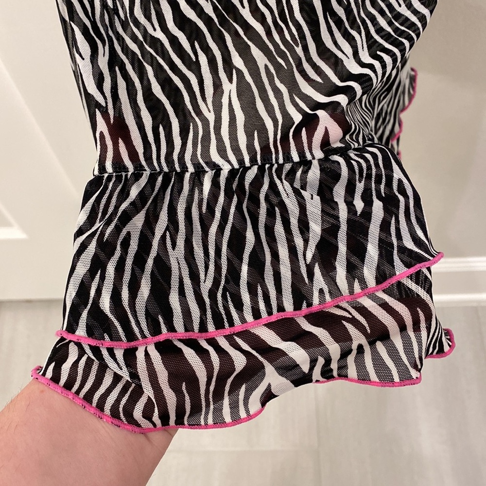 Euc Torrid Plus Size 0 Underwire Zebra Ruffle & H… - image 5